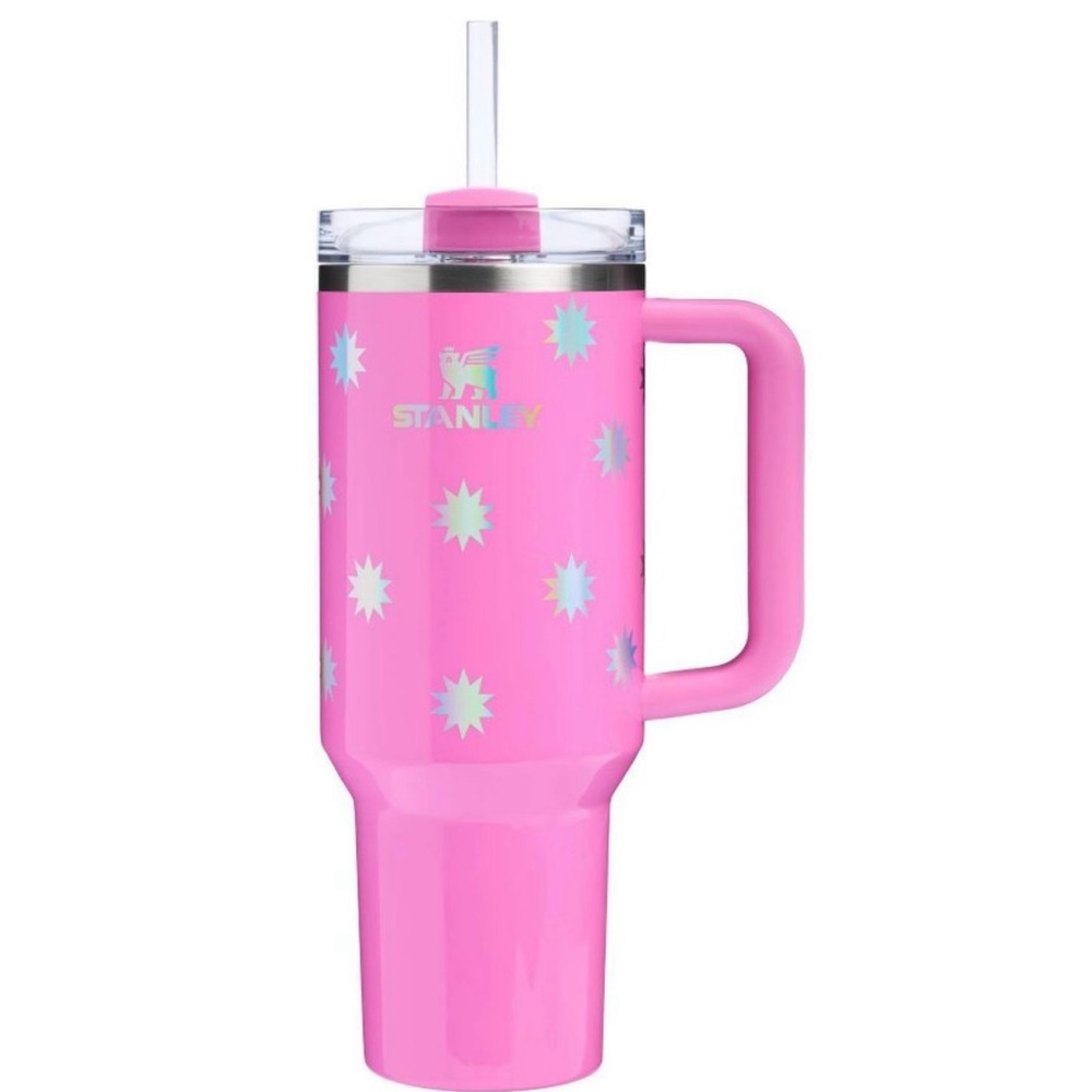 Stanley Popsicle Pink Starburst 40oz Stainless S H2.0 Flowstate Quencher. NWT